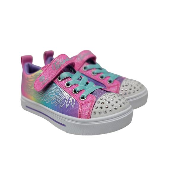 Skechers Girls Twinkle Sparks Winged Magic Sneaker Hot Pink Multi NWOB Size 11 - Picture 1 of 11